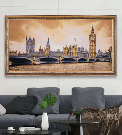 London BIG BEN & HOUSES OF PARLIAMENT Tapestry Painting