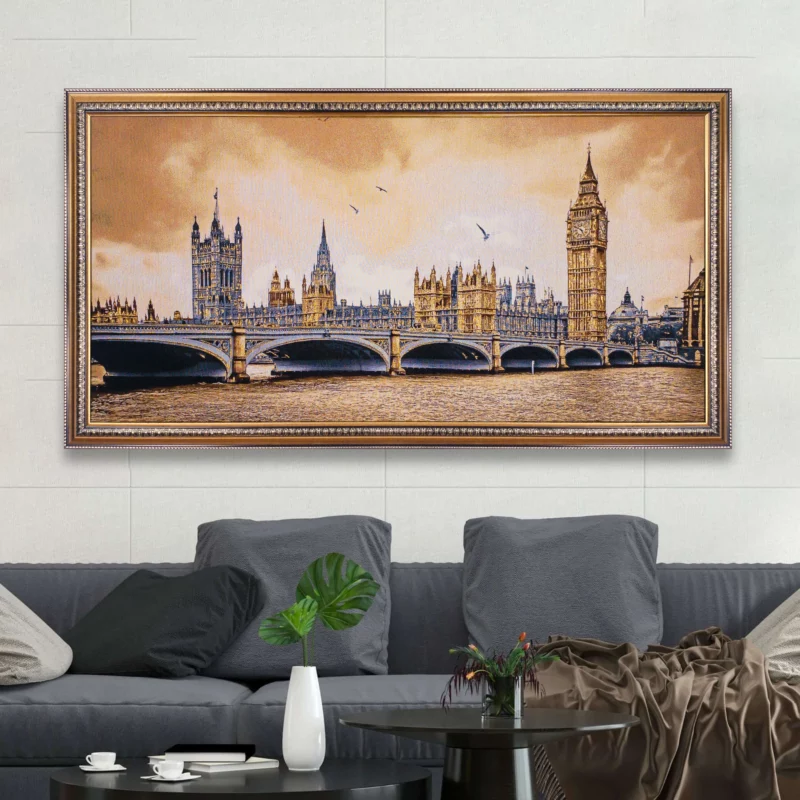 London BIG BEN & HOUSES OF PARLIAMENT Tapestry Painting