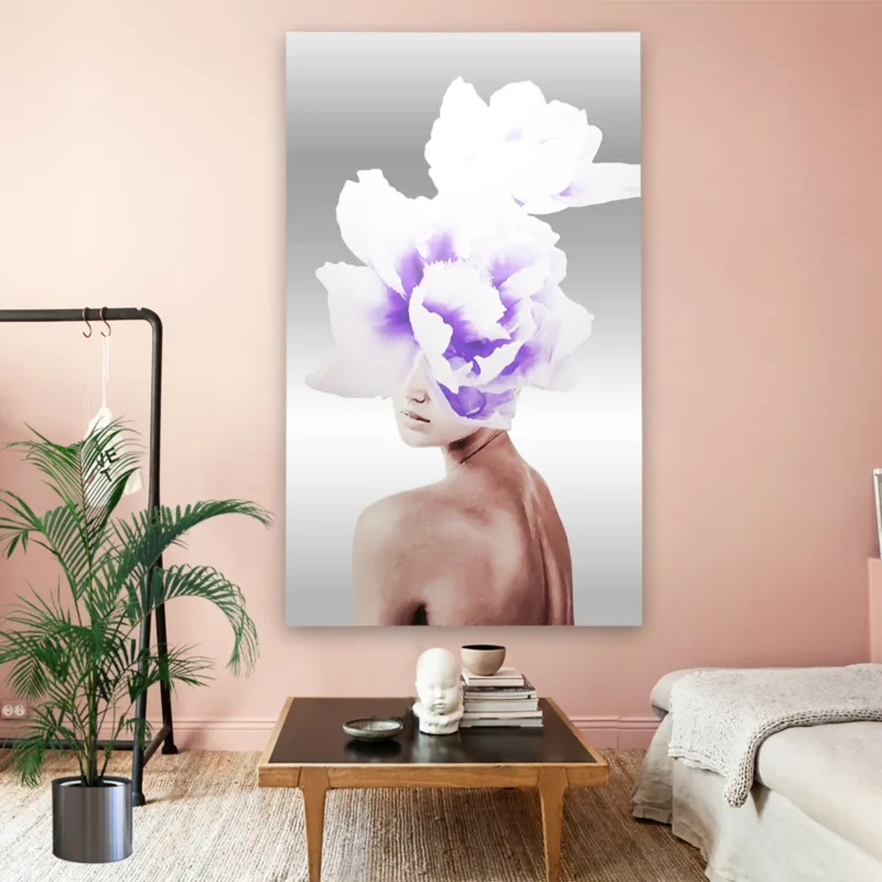 LADY WITH LAVENDER FLORAL CROWN Modern Art