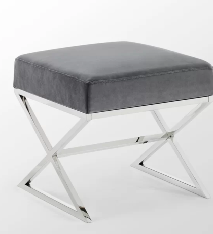 Axen Ottoman in Grey Color - Stainless Steel