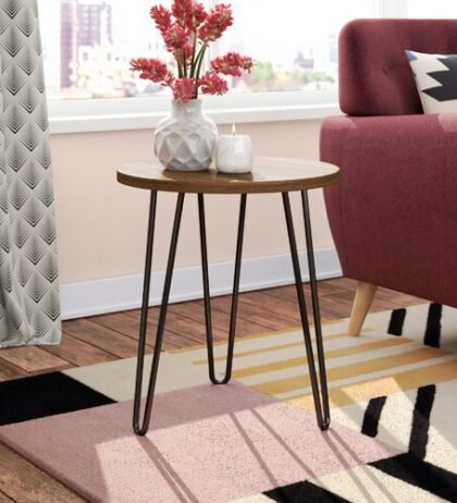 Moyna Side Table in Brown & Black Colour