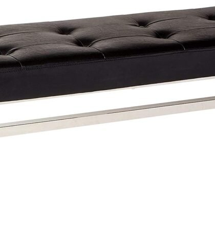 Arzo Ottoman in Black Color -(Stainless Steel)