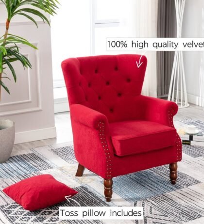 Minka Lounge Chair in Red Color