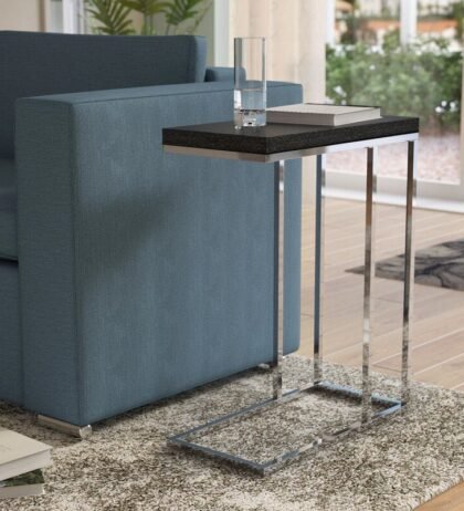 Judie Side Table in Silver and Black Colour