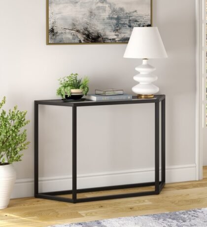 Jude Console Table in Black Colour with Acrylic Glass
