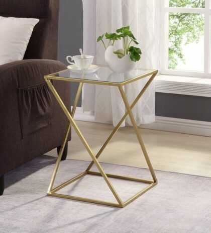 Aura Side Table in Golden Finish