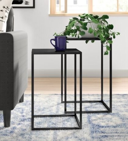 Evelyn Side Table (Set of 2) in Black Colour