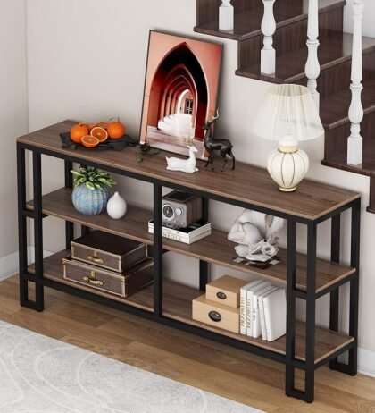 Buddy Console Table in Brown Black Colour