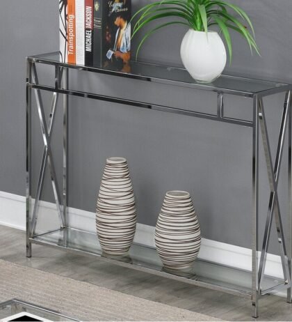 Asprey Console Table in Stainless steel Finish