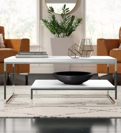 Leena Center Table in White Colour