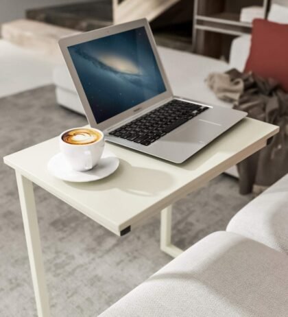 Barrie Side Table in White Color