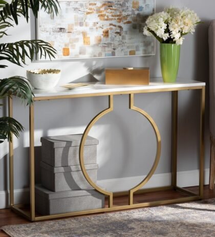 Colin Console Table in Golden Finish