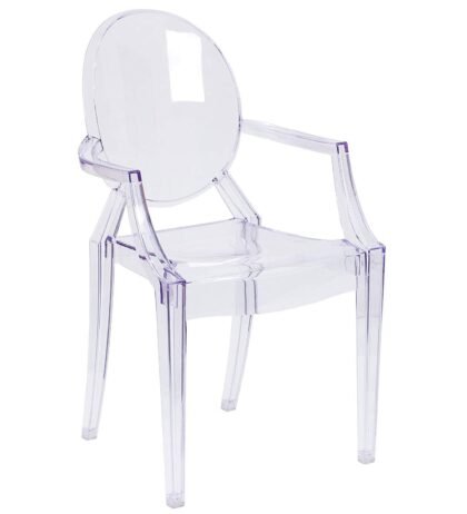 Ghost Byrne Chair Transparent Crystal Finish Dining Chair With Armrest