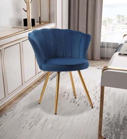 Caroline Lounge Chair in Navy Blue Color (Luxury Home Furniture)