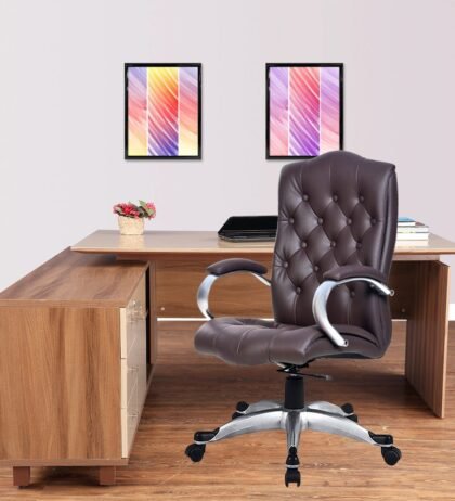 Dozy high Back Office Chair in Brown Color