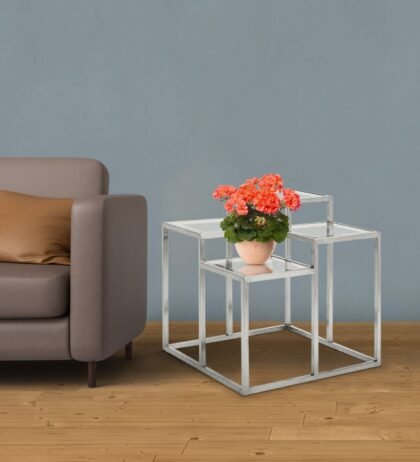 Finna Side Table in Silver Color