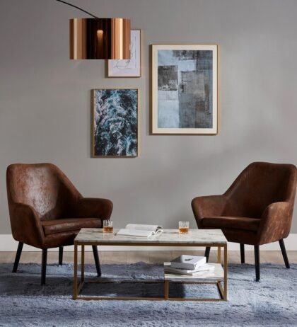 Gwen Lounge Chair in Brown Color