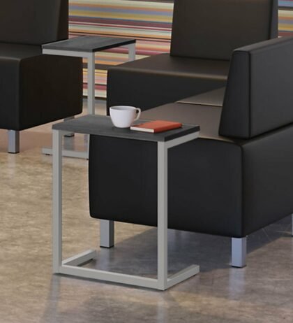 Hugo Side Table in Black Color Wooden Top