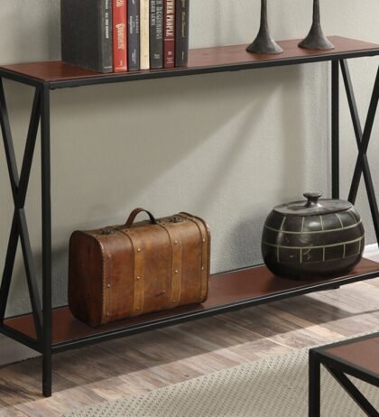 Carley Console Table Black and Brown Color