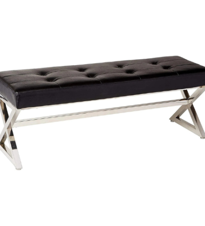 Arzo Ottoman in Black Color -(Stainless Steel)