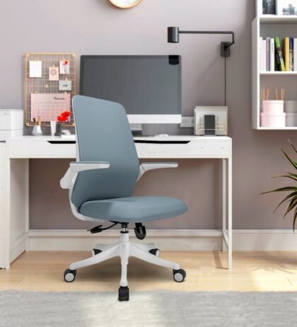 Butterfly Mid Back Ergonomic Office Chair in Light Blue Color
