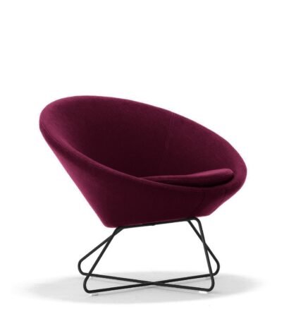 Comfortable Conic Tub Lounge Chair in Maroon Color, Low Back Lounge Chairs