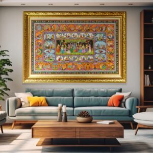 RADHA KRISHNA GOPI PATTACHITRA PAINTING