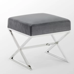 Axen Ottoman in Grey Color - Stainless Steel