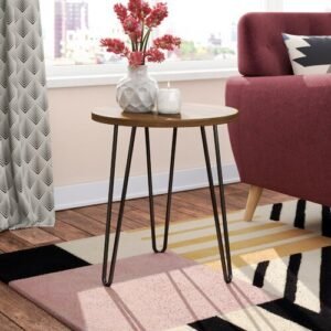 Moyna Side Table in Brown & Black Colour