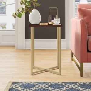 Caputo Side Table in Golden and Brown Color