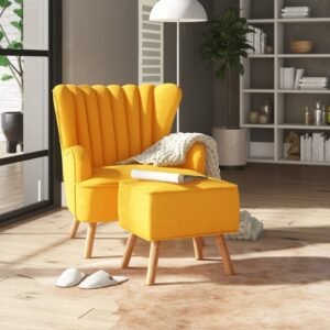 Jane Lounge Chair With Ottoman in Yellow Color