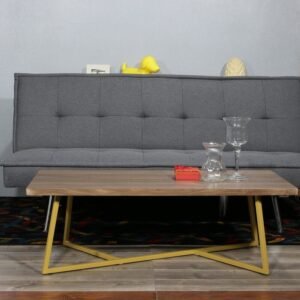 Maize Center Table in Brown and Golden Colour