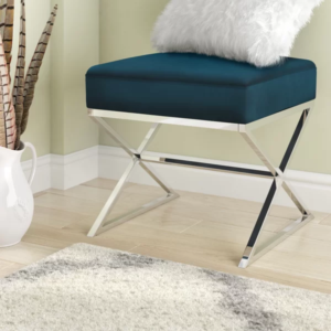 Axen Ottoman in Blue Color - Stainless Steel