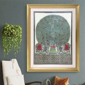 Green Life Madhubani Painting