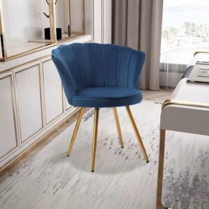 Caroline Lounge Chair in Navy Blue Color (Luxury Home Furniture)