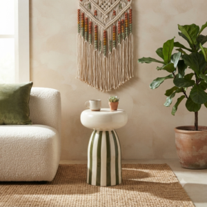 The Olive Stripe Accent Table