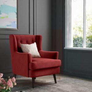 Kylie Lounge Chair in Redwin Color Velvet