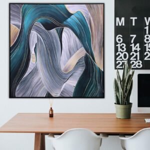 Teal Colour Stratified With Subtle Earthy Tones MODERN ART