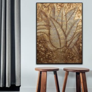 Divine Gold Leaves MODERN ART | 35*47 INCHES