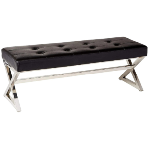 Arzo Ottoman in Black Color -(Stainless Steel)