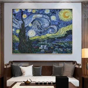 Van replica Trees, Houses and the Moon - Beautiful Scenery MODERN ART